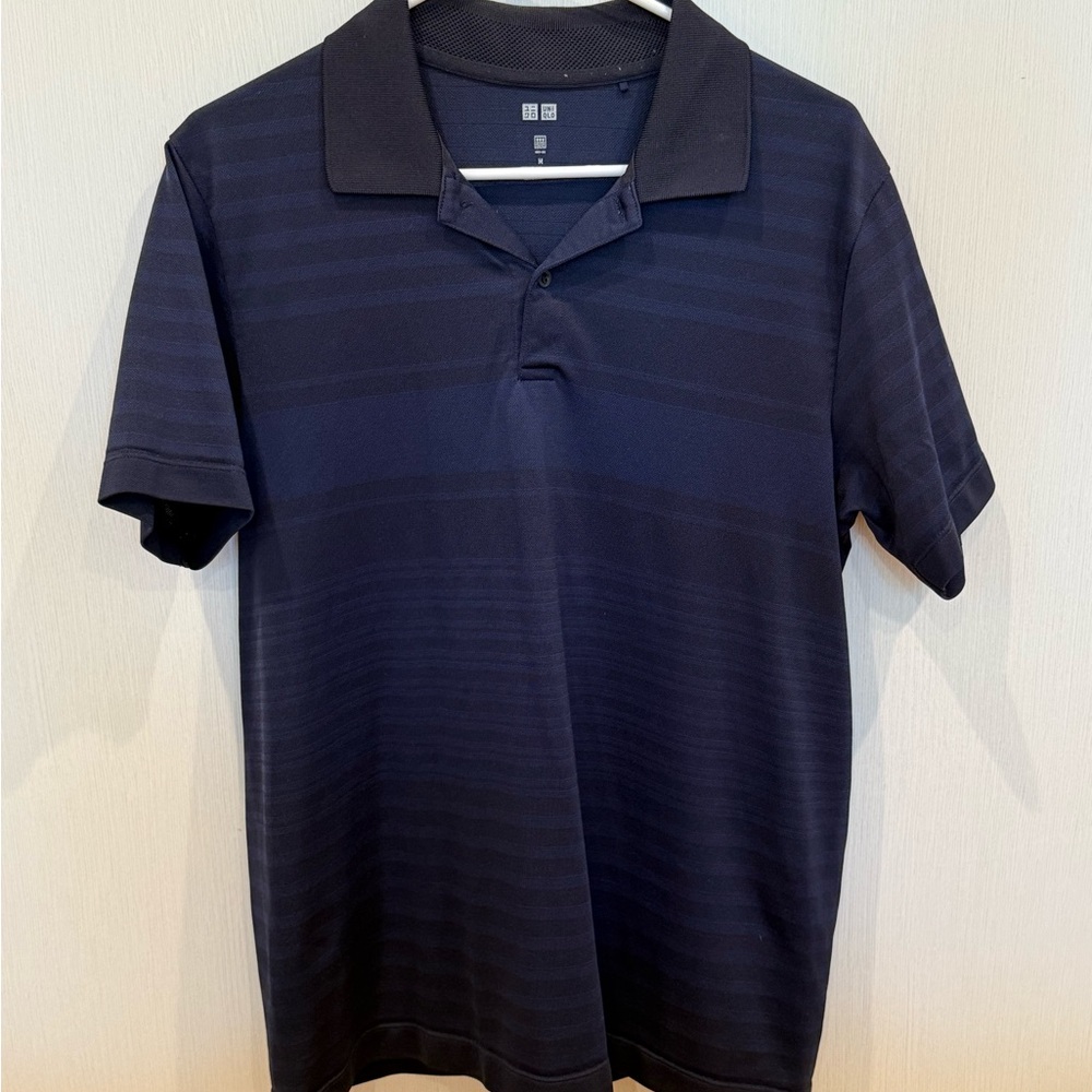 Uniqlo Men's Navy Polo Shirt - Medium